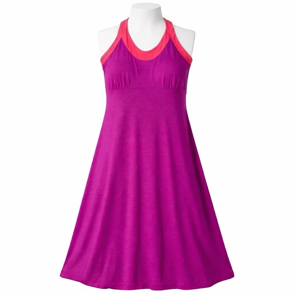 PrAna  Women's Dress XL Pink Purple Racerback Athletic Stretch A-Line